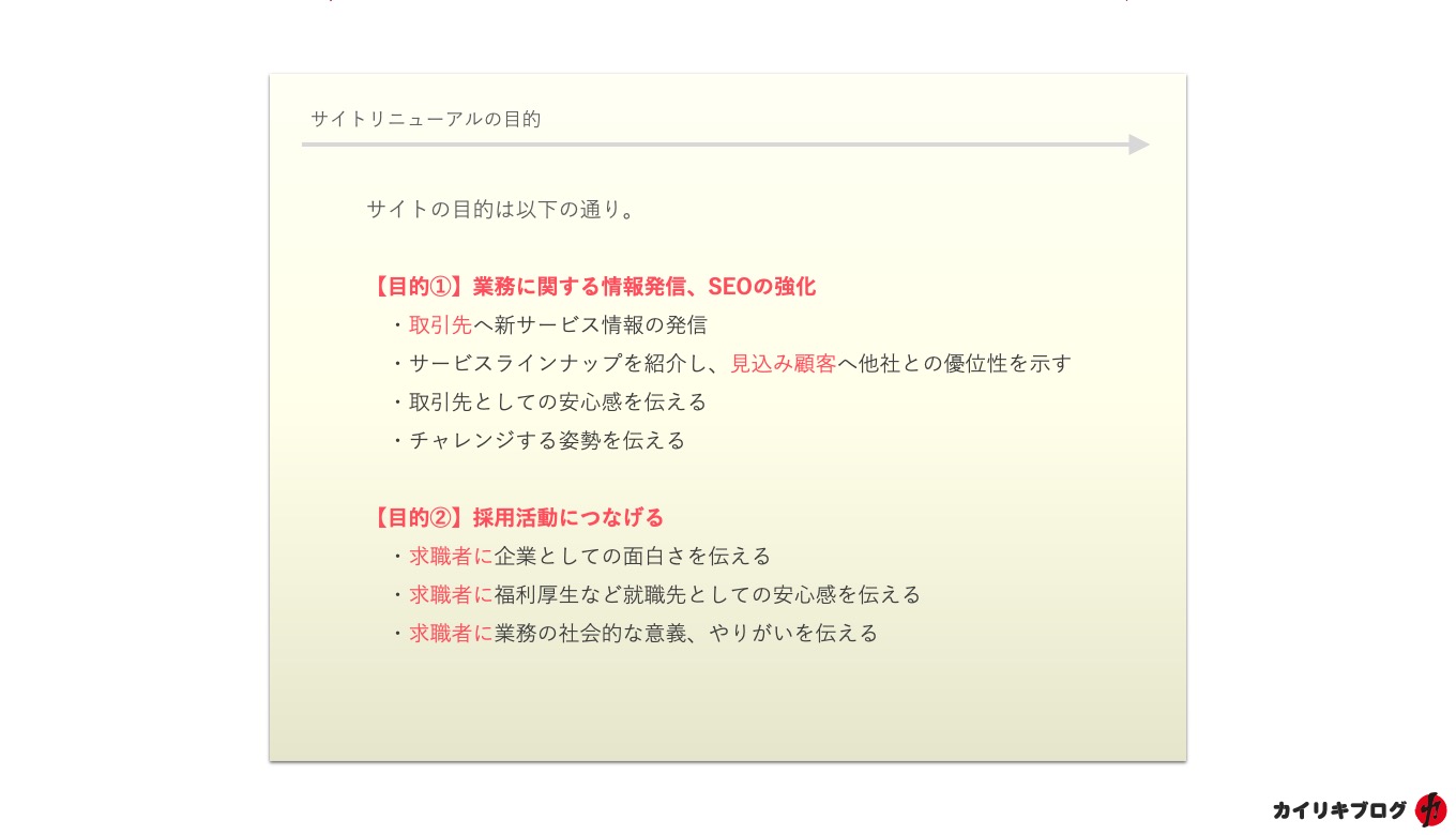 リニューアル目的